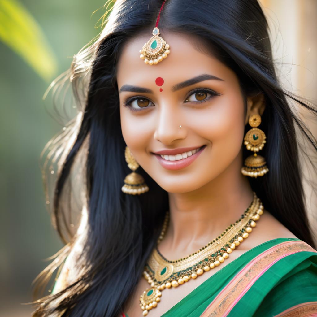 Elegant Portrait of a Traditional Indian Woman