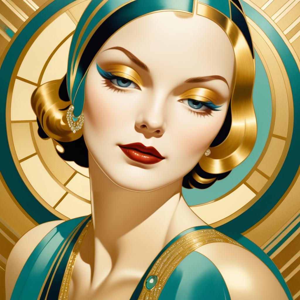 Art Deco Glamour Portrait of a Woman