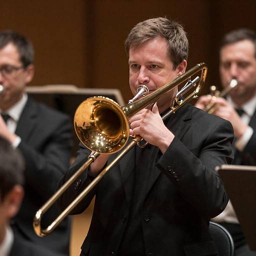 Male Trombone Player in Orchestra