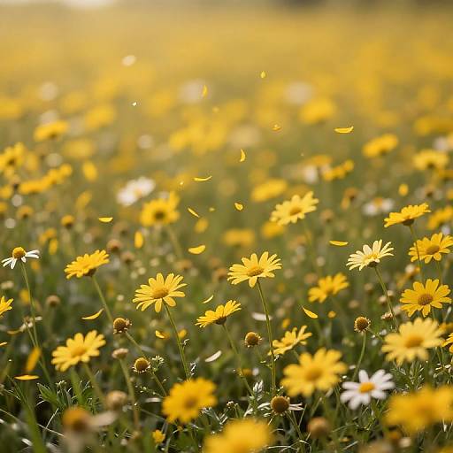 Golden Daisies and Whispering Petals