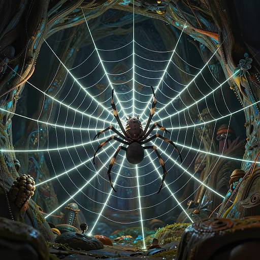 Bioluminescent Spider Web Pokemon