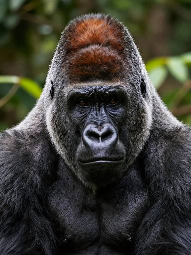 Detailed Silverback Gorilla Portrait