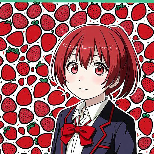 Illustration of Aoi nagisa, strawberry panic! in the style of Akamaru