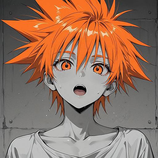 1990s Style Anime Boy with Orange Hair