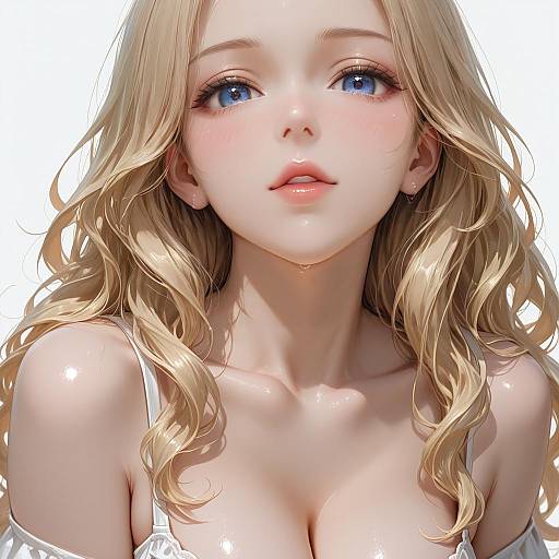 Realistic Portrait of a Blonde Woman