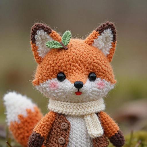 Macro Portrait of Amigurumi Fox
