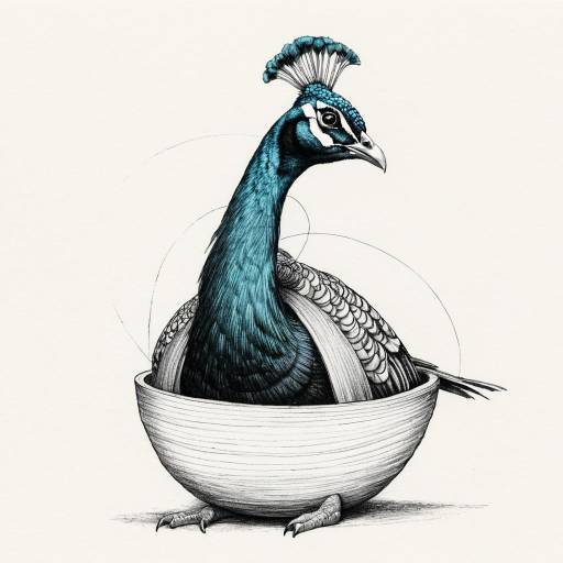 Whimsical Peacock Pencil Sketch Whimsical Peacock Pencil Sketch