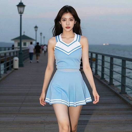 Retro Cheerleader Style Evening Walk