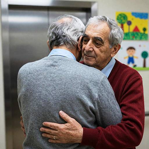 Heartwarming Embrace of Two Elders