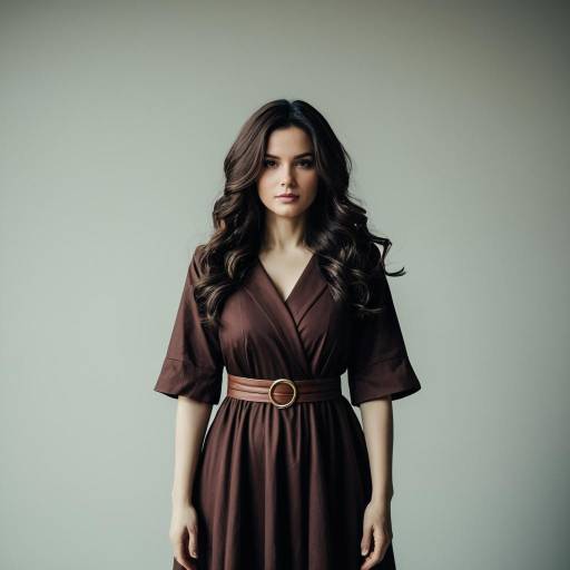 Woman in Sophisticated Brown Dress