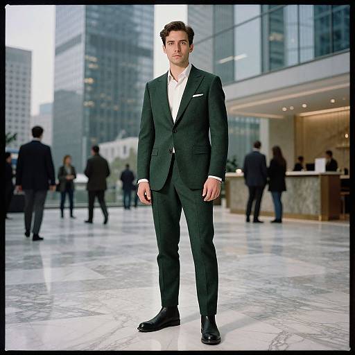 Confident Man in Tailored Wool Suit