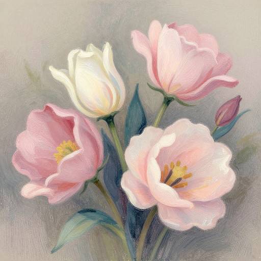 Moody Pastel Abstract Flowers