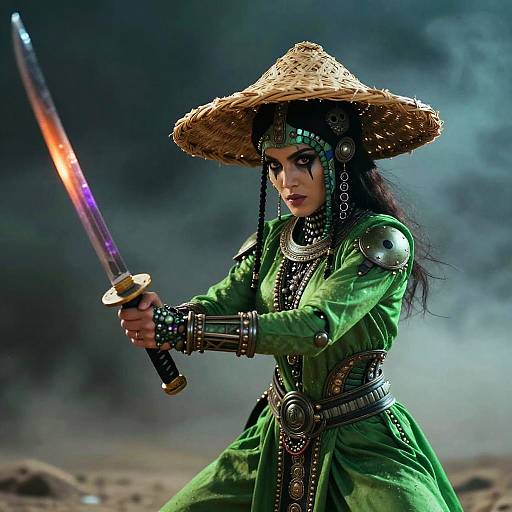 Cyborg Bedouin Sorcerer with Katana