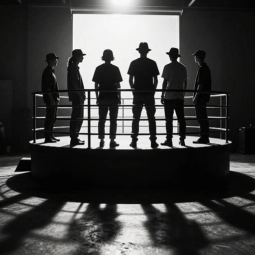 Backlit Silhouettes on Raised Platform