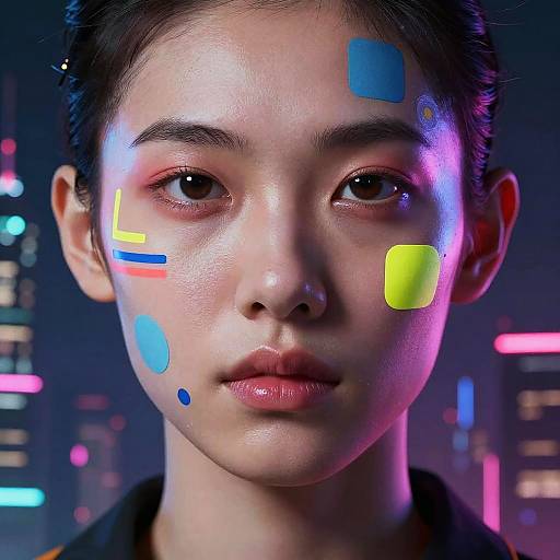 Surreal Cyberpunk Neon Face Edit