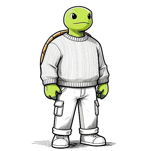 Stylized Anthropomorphic Turtle Portrait