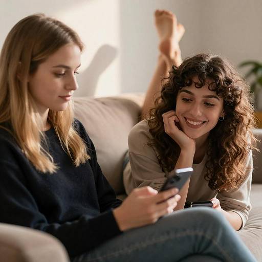 Cozy Sunlit Moment on Couch