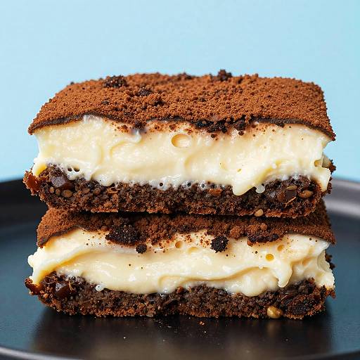 Close-Up Stacked Creamy Dessert