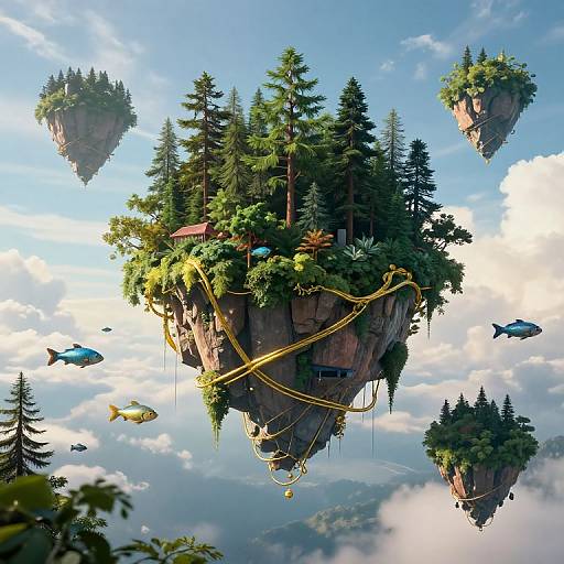 Floating Islands with Golden Vines