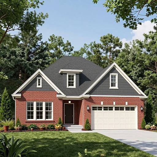 Craftsman House Plan with Brick Accents