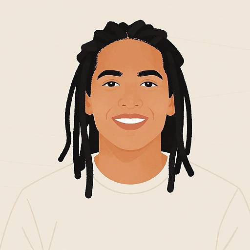 Minimalist Vector Portrait of Indigenous Man