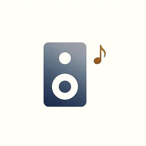 Minimalist Speaker Icon with Bass Clef
