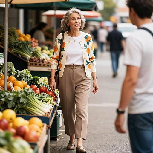 Vibrant 65-Year-Old Woman Market Scene