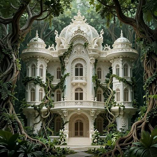 Ornate Jungle Palace in Ethereal Light