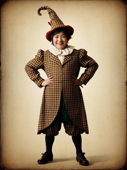 Person in Plaid Munchkin Costume