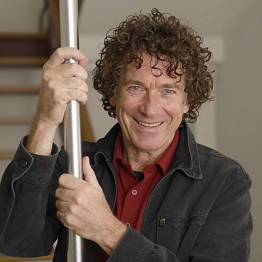 Middle-Aged Man in Warm Indoor Setting