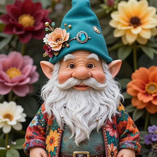 Whimsical Garden Gnome Portrait