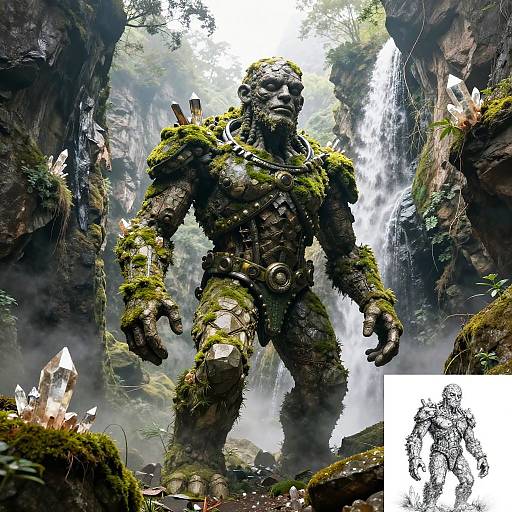 Ancient Golem in Enchanted Canyon