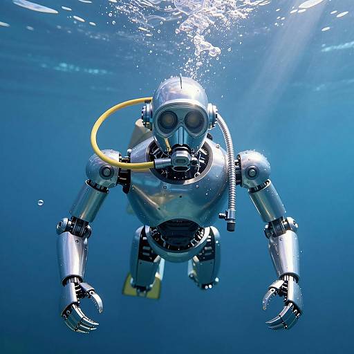 Robotic Diver in Underwater Scene
