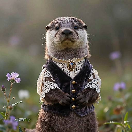 Edwardian Otter in Morning Garden