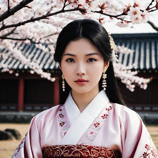 Realistic Royal Hanbok Princess Portrait