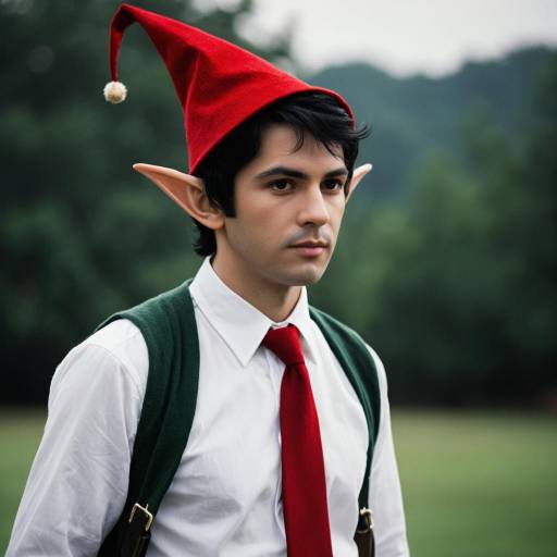 Man in Elf Costume Outdoors
