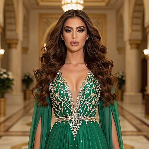 Elegant Woman in Opulent Arab Palace
