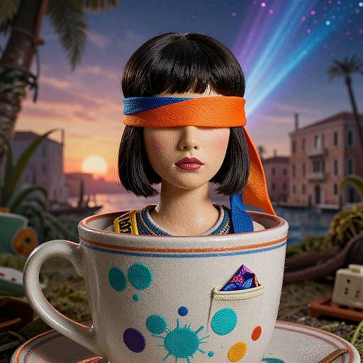 Sci-Fi Figural Portrait with Tribal Elements