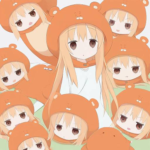 Illustration of Doma umaru, himouto! umaru-chan in the style of Kamu (geeenius)