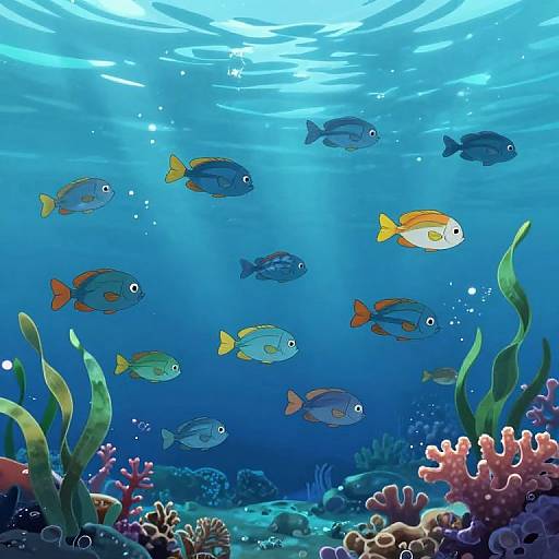 Vibrant Animated Underwater Coral Scene
