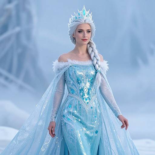 Ice Queen in Enchanted Winter Realm