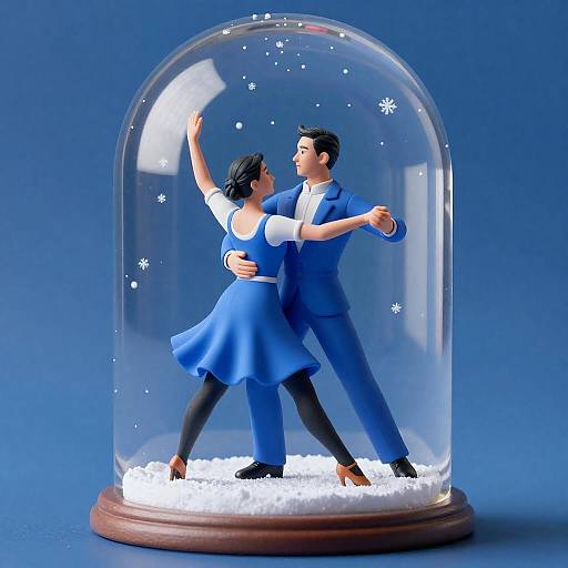 Elegant Snow Globe Dance Scene