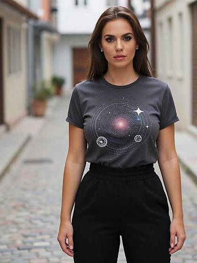 Toned Woman in Celestial Streetwear