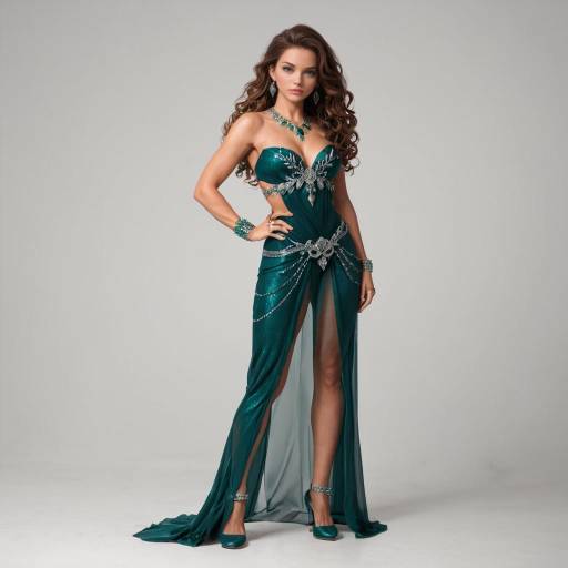 Elegant Solo Girl with Emerald Accents Elegant Solo Girl with Emerald Accents