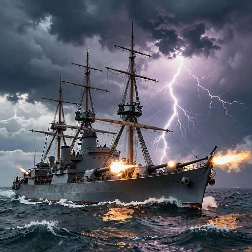 Epic Naval Battle Scene