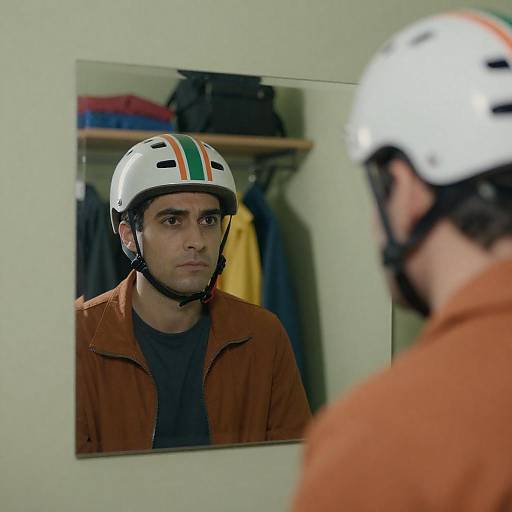 Reflective Man in Orange Jacket