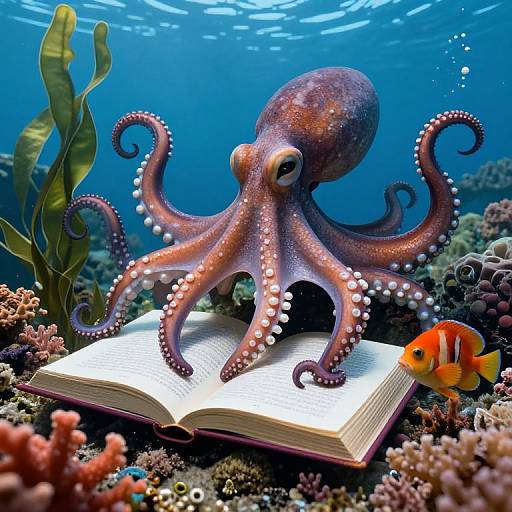 Giant Octopus Exploring Underwater Book