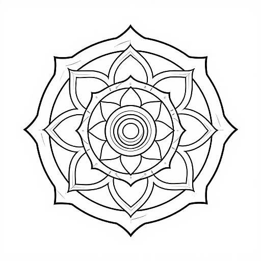Minimalist Black and White Chakra Mandala