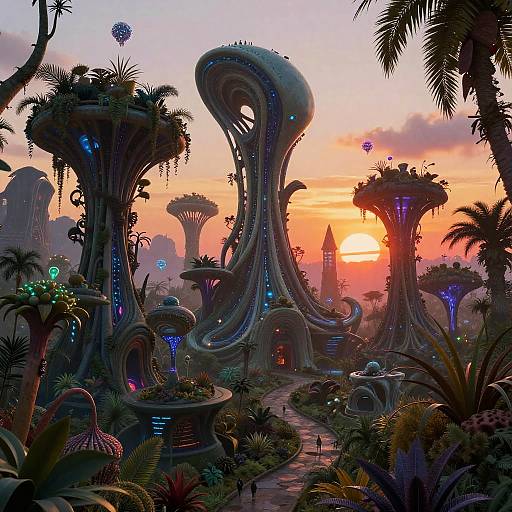 Surreal Alien Architecture in Jungle