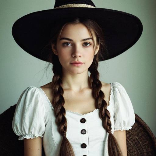 Young Woman in Witch Costume with Braids